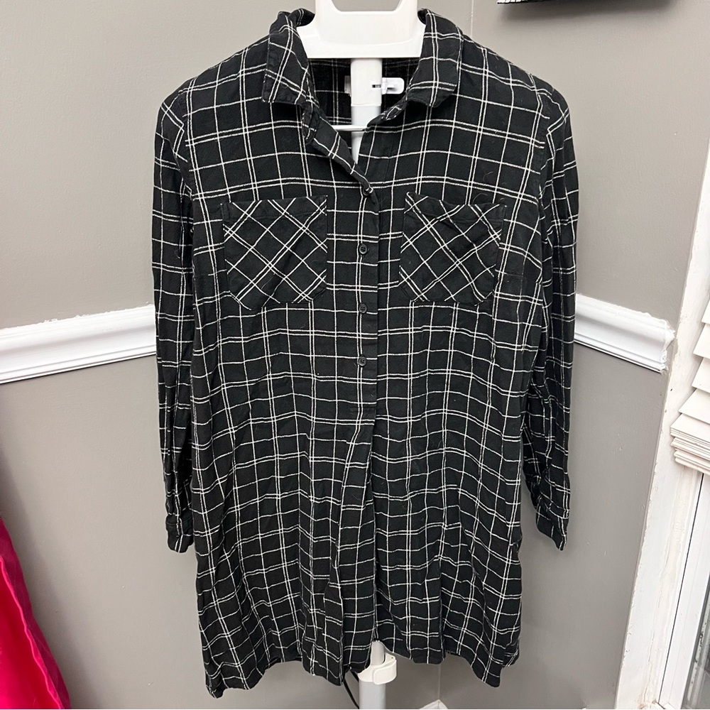 Button down tunic top
